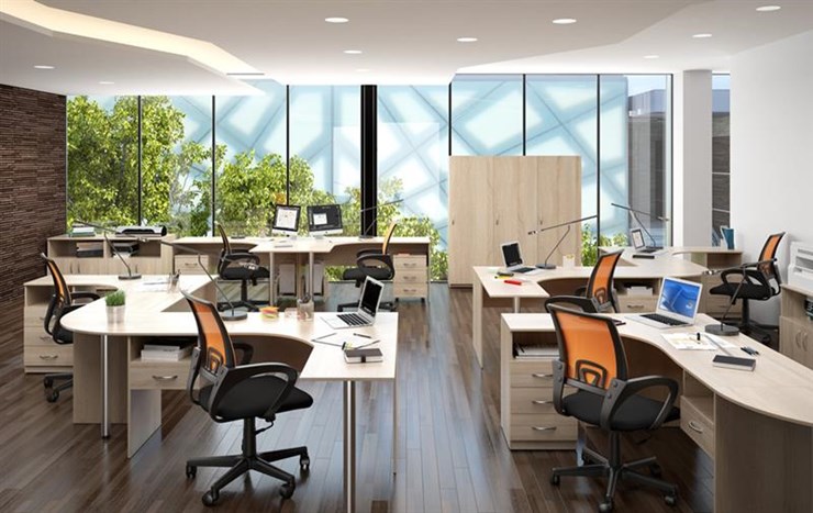 Комплект офисной мебели SIMPLE с эргономичными столами и тумбами в Пензе - изображение 3